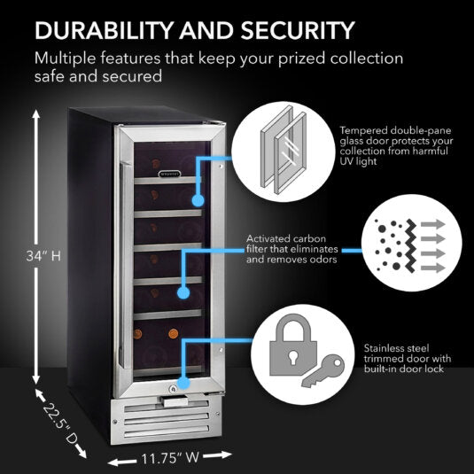 Whynter BWR-18SD 18 Bottle Built-In Wine Refrigerator