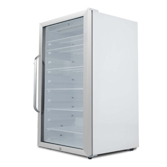 Whynter CBM-1060XLW/CBM-1060XLWa Freestanding 10.6 cu. ft. Stainless Steel Commercial Beverage Merchandiser with Superlit Door and Lock -White