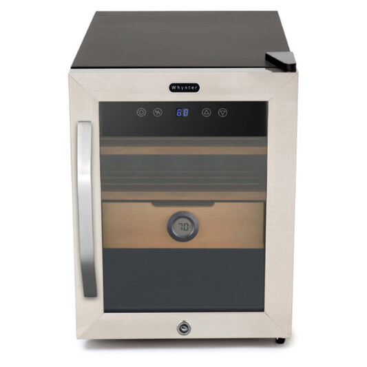 Whynter CHC-123DS 1.2 cu. ft. Stainless Steel Digital Control and Display Cigar Humidor with Spanish Cedar Shelves