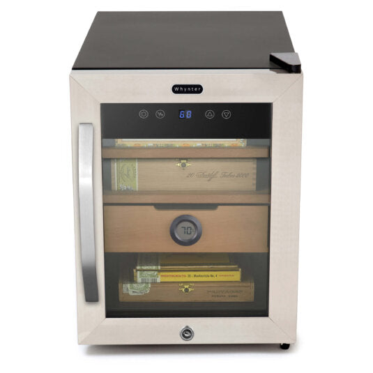 Whynter CHC-123DS 1.2 cu. ft. Stainless Steel Digital Control and Display Cigar Humidor with Spanish Cedar Shelves