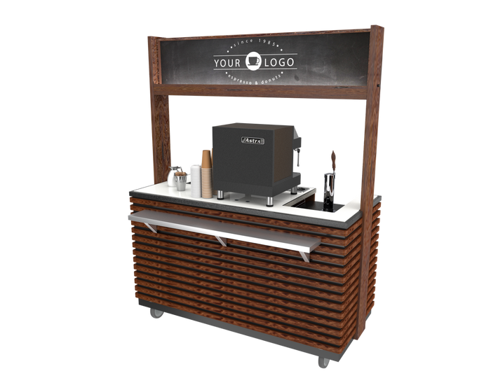 Modern Slatted Coffee Cart