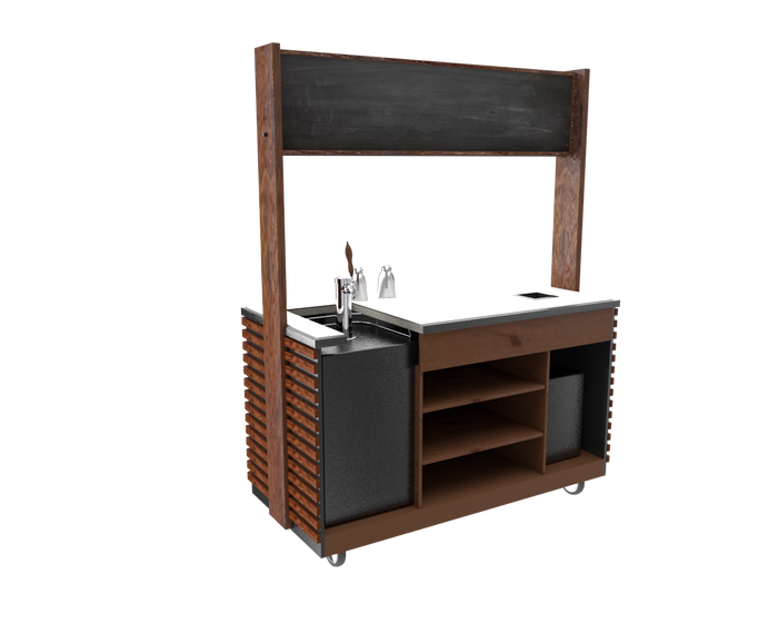Modern Slatted Coffee Cart