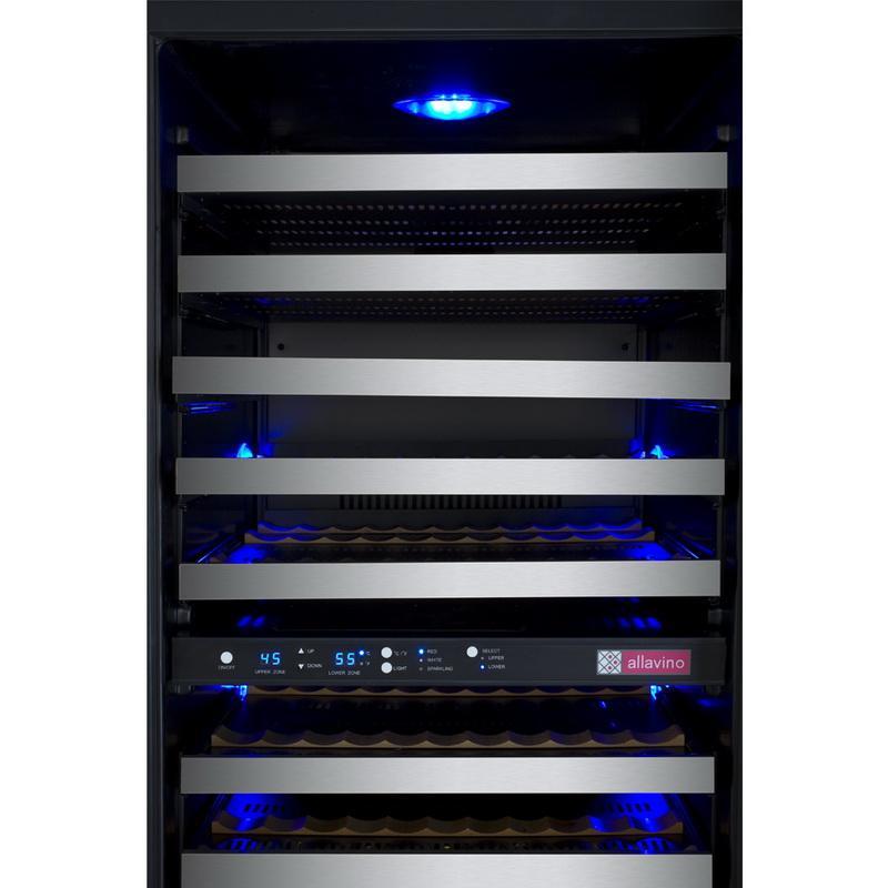 Allavino 121 Bottle Dual Zone Stainless Steel Wine Refrigerator