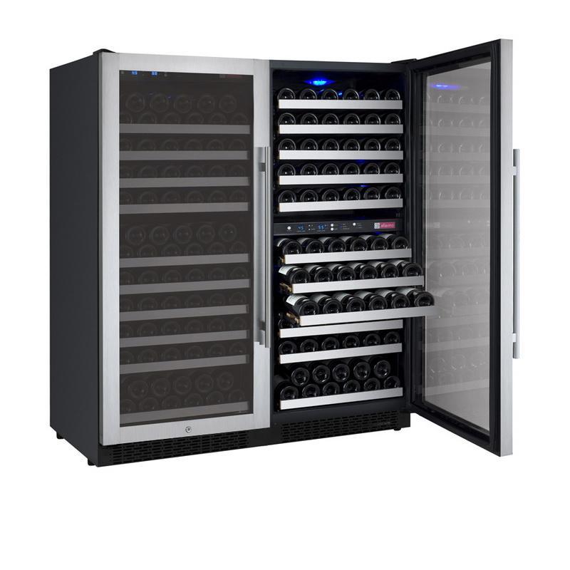 Allavino 249 Bottle Three Zone Stainless Steel Side-by-Side Wine Refrigerator