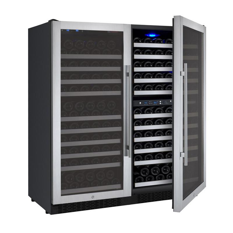 Allavino 249 Bottle Three Zone Stainless Steel Side-by-Side Wine Refrigerator