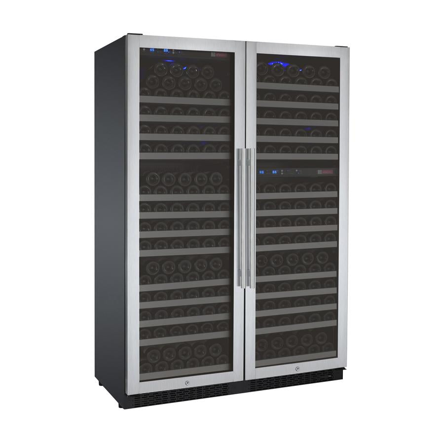 Allavino 349 Bottle Three Zone Stainless Steel Side-by-Side Wine Refrigerator