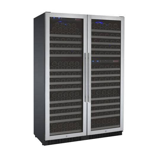Allavino 349 Bottle Three Zone Stainless Steel Side-by-Side Wine Refrigerator