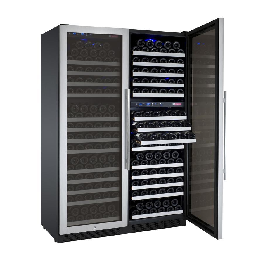 Allavino 349 Bottle Three Zone Stainless Steel Side-by-Side Wine Refrigerator
