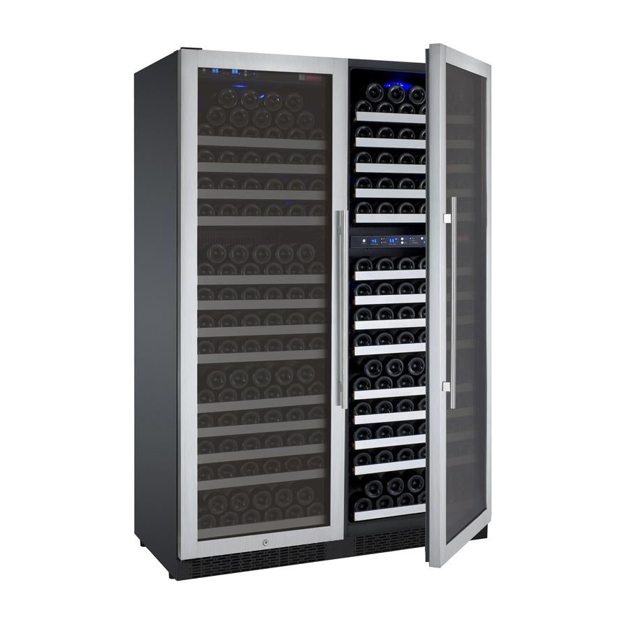 Allavino 349 Bottle Three Zone Stainless Steel Side-by-Side Wine Refrigerator