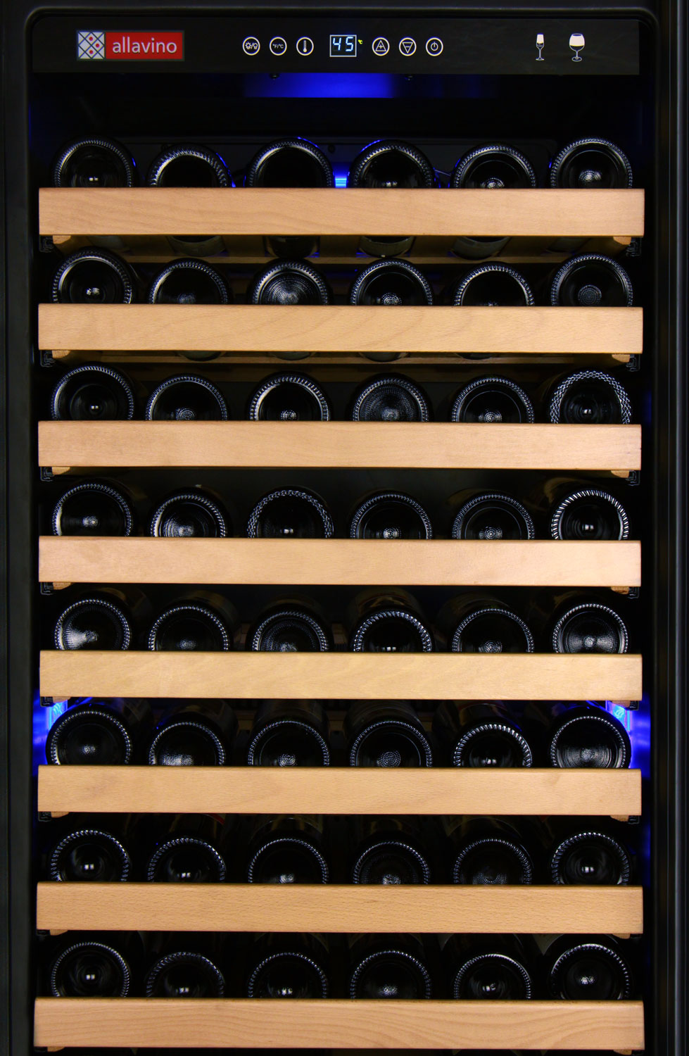 Allavino 48" Wide FlexCount Classic II Tru-Vino 348 Bottle Dual Zone Stainless Steel Side-by-Side Wine Refrigerator