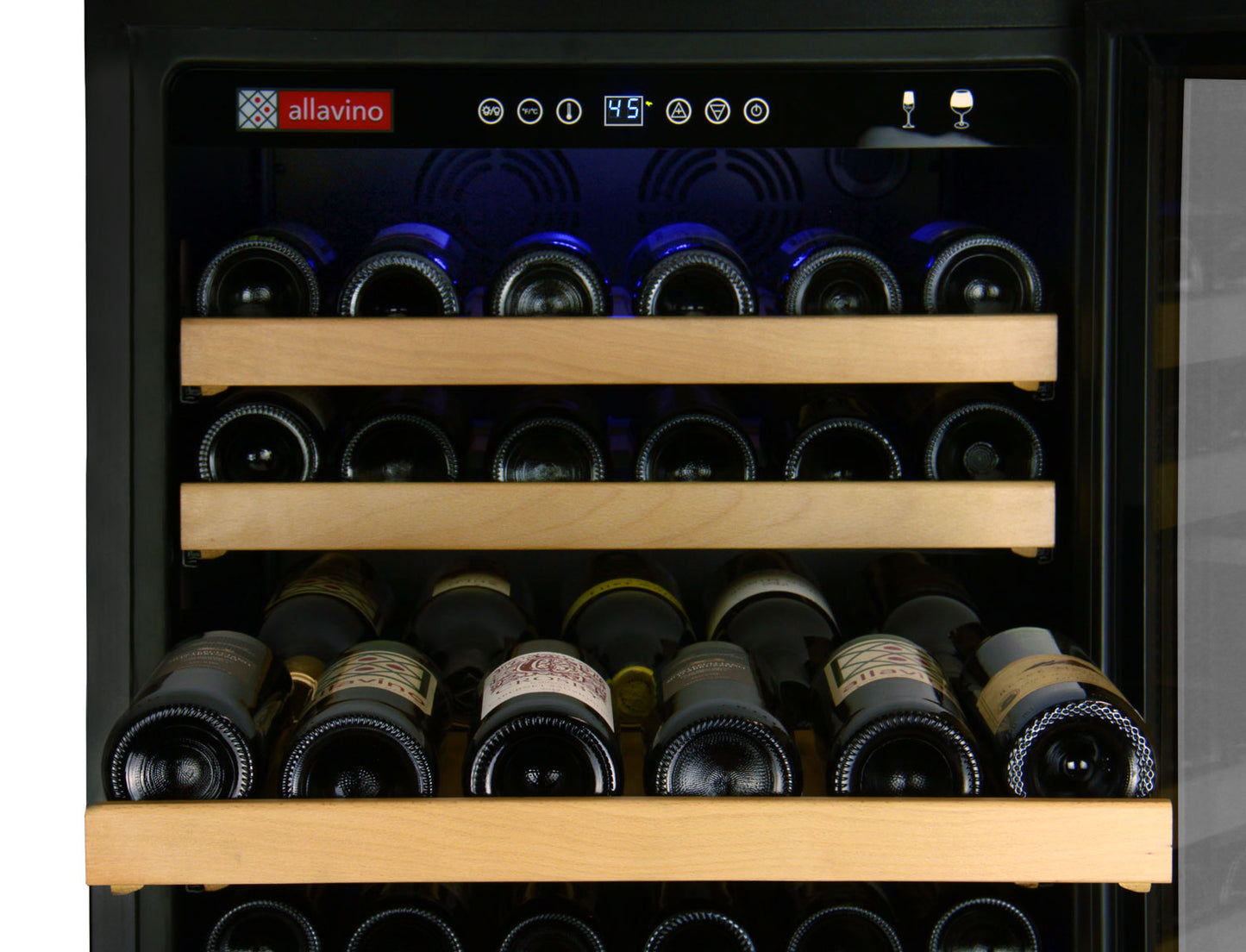 Allavino 48" Wide FlexCount Classic II Tru-Vino 348 Bottle Dual Zone Stainless Steel Side-by-Side Wine Refrigerator
