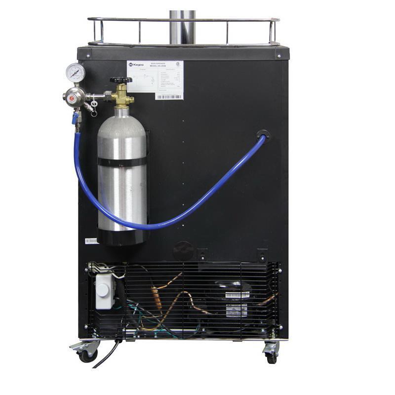 Single Keg Tap Faucet Beer Dispenser Kegerator - Black Cabinet with Stainless Steel Door