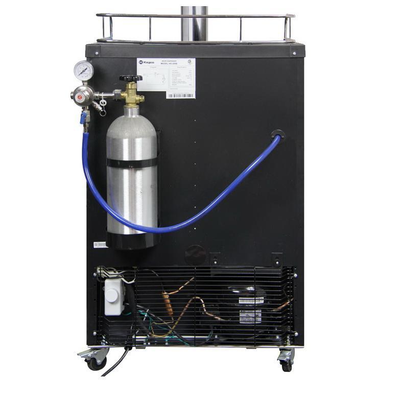 Two Keg Tap Faucet Beer Dispenser - Black Cabinet with Stainless Steel Door