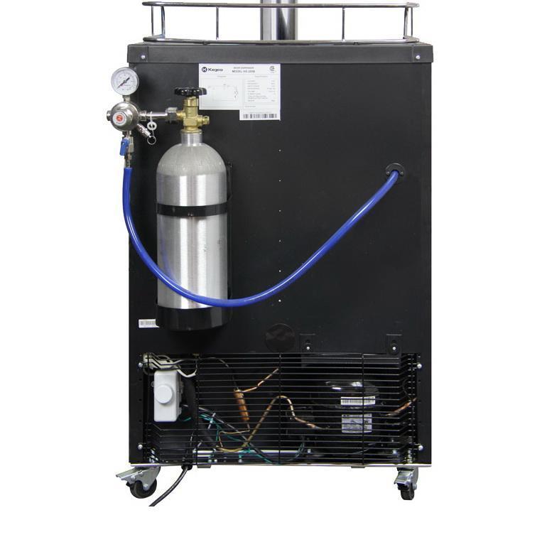 Dual Faucet Tap Kegerator - Black Cabinet with Matte Black Door