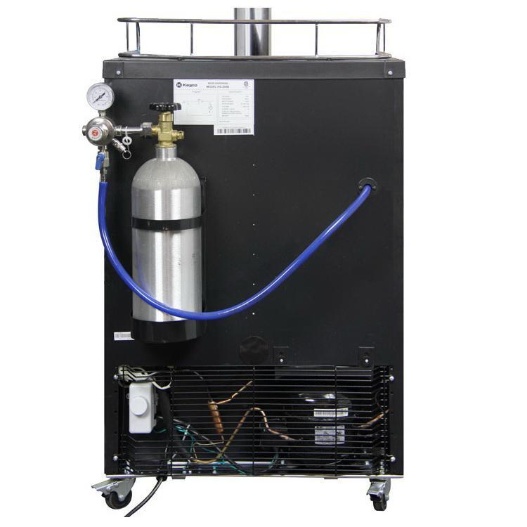 Kegco Kombucha Cooler Dispenser with Black Cabinet and Stainless Steel Door