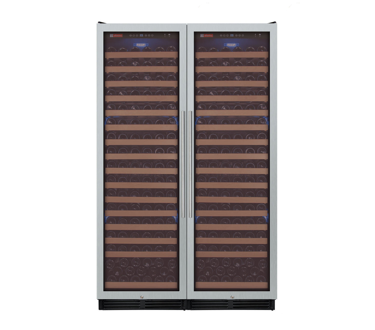 Allavino 48" Wide FlexCount Classic II Tru-Vino 348 Bottle Dual Zone Stainless Steel Side-by-Side Wine Refrigerator
