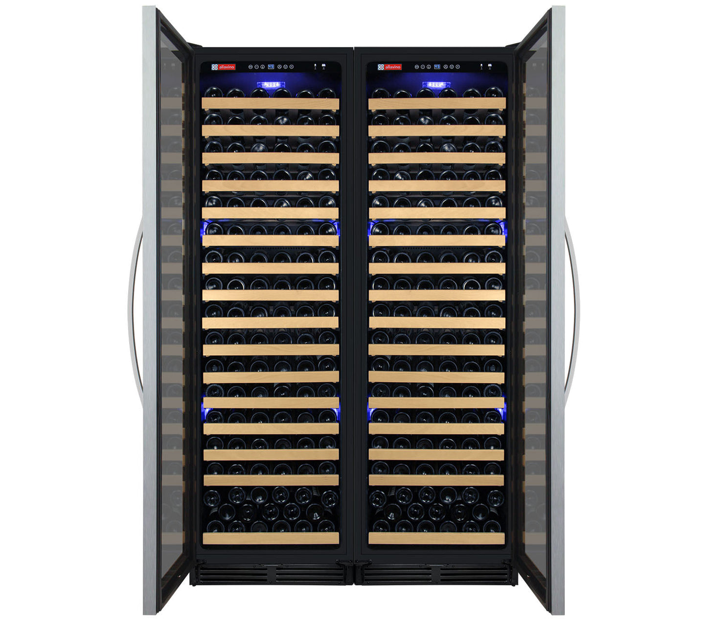Allavino 48" Wide FlexCount Classic II Tru-Vino 348 Bottle Dual Zone Stainless Steel Side-by-Side Wine Refrigerator