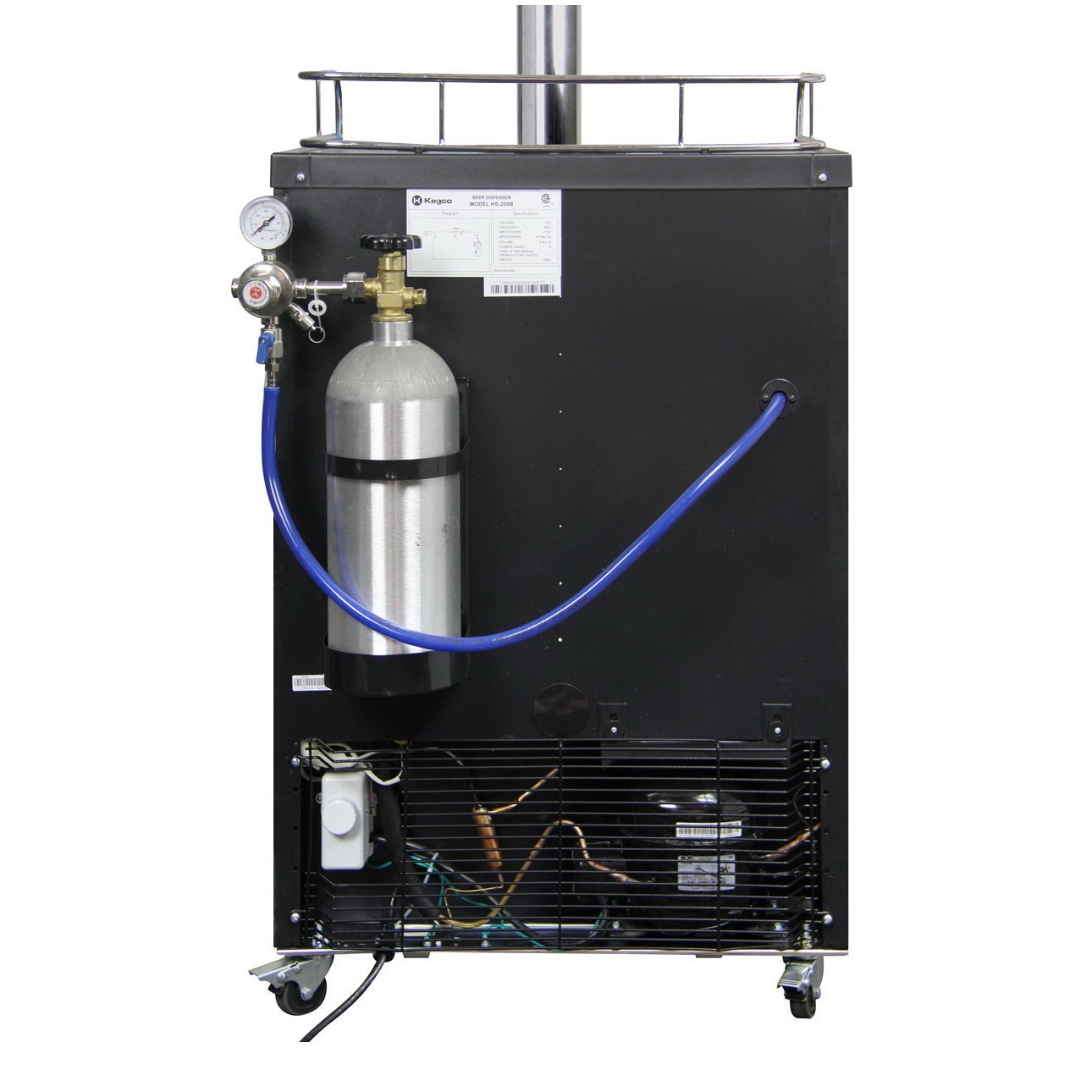 Kegco K309B-2NK Dual Tap Faucet Kegerator with Digital Temp Control - Black Matte Cabinet and Door
