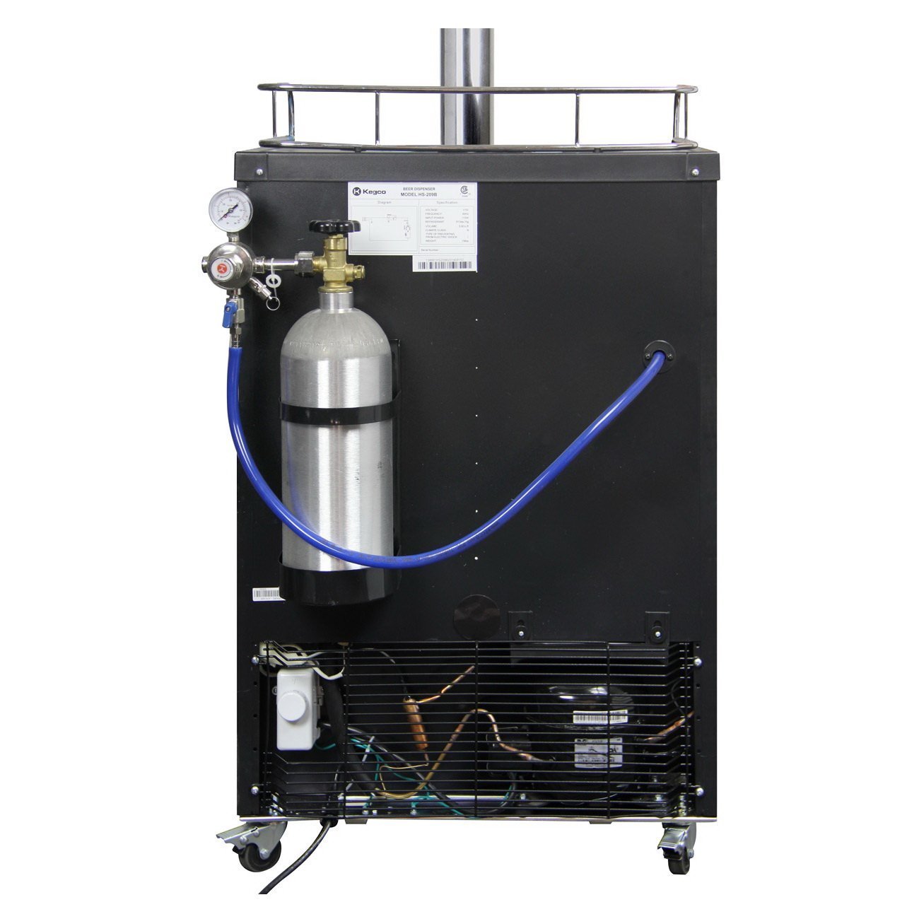 Kegco Full Size Single Tap Faucet Kegerator - Black Cabinet with Stainless Steel Door