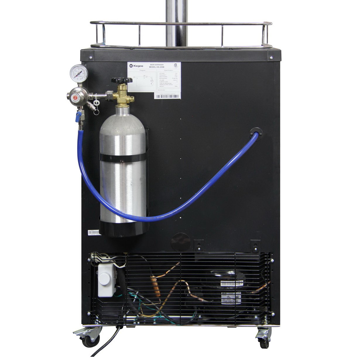 Kegco Three Keg Tap Faucet Digital Kegerator - Black Matte Cabinet and Stainless Steel Door