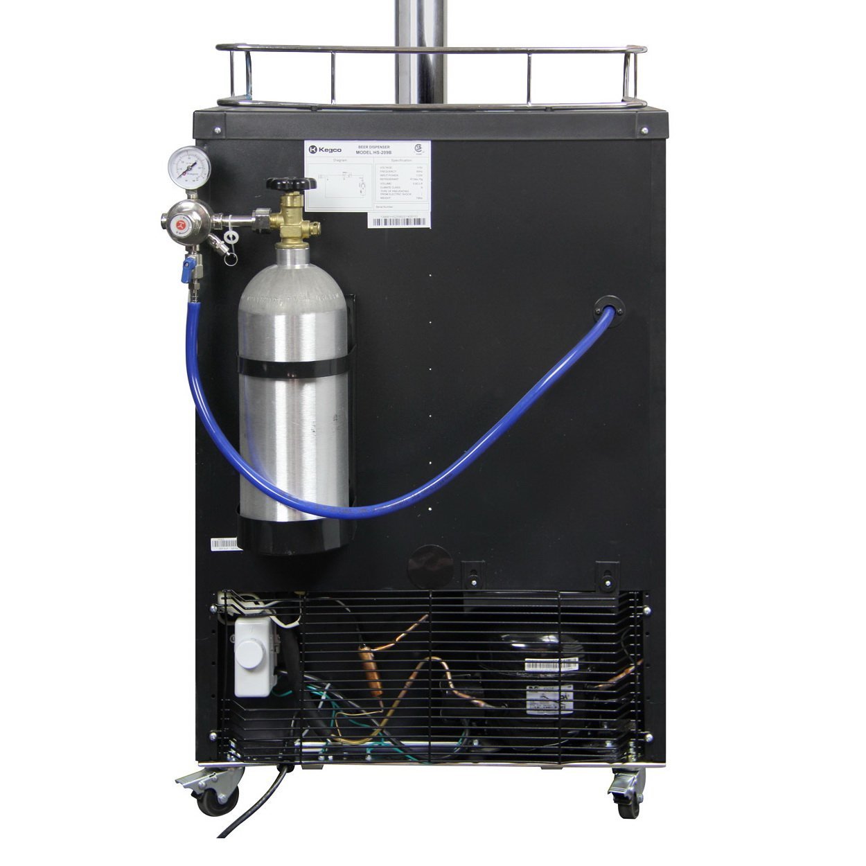 Kegco Three Keg Tap Faucet Digital Kegerator - Black Matte Cabinet and Stainless Steel Door