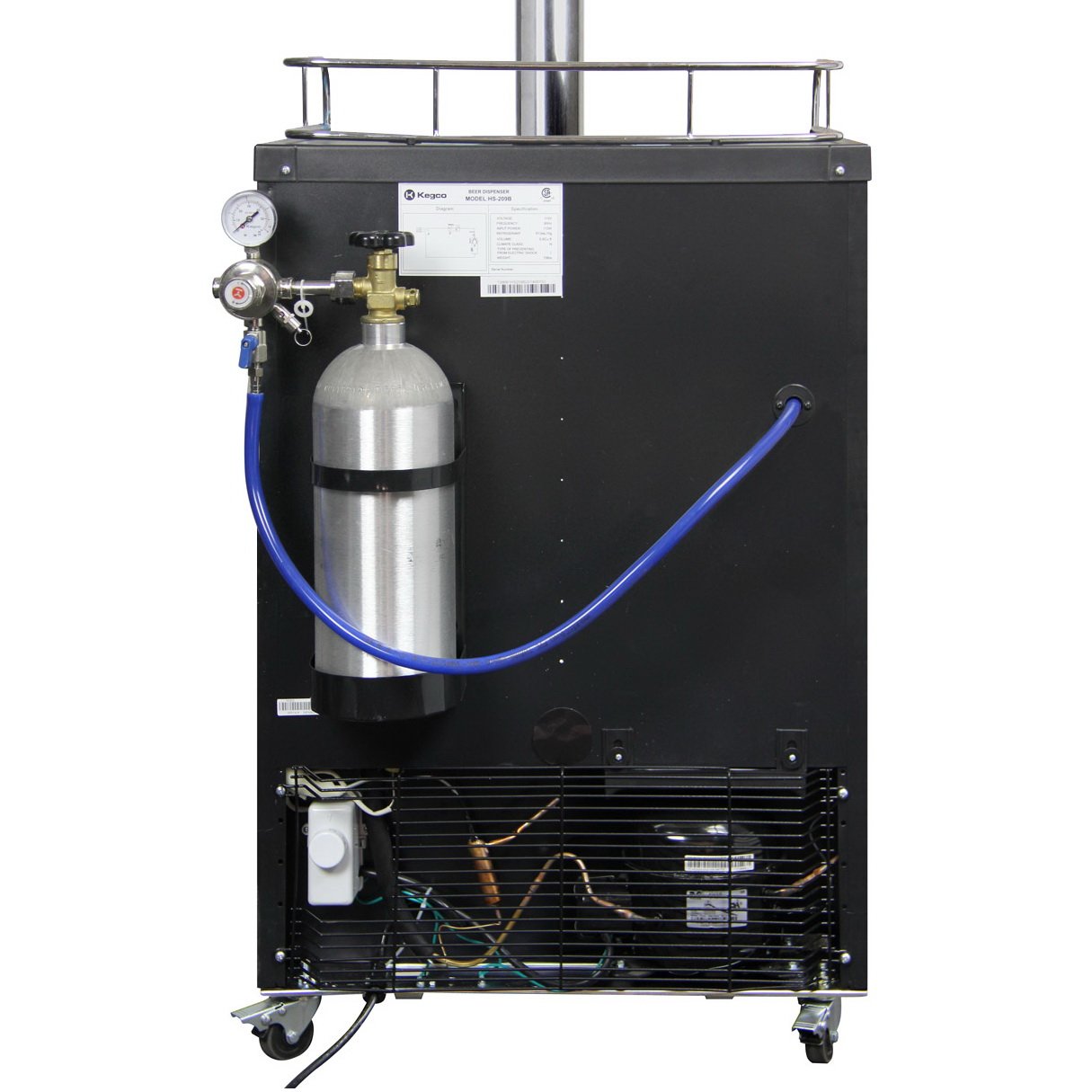Kegco Double Faucet Digital Kombucharator - Black Cabinet with Matte Black Door