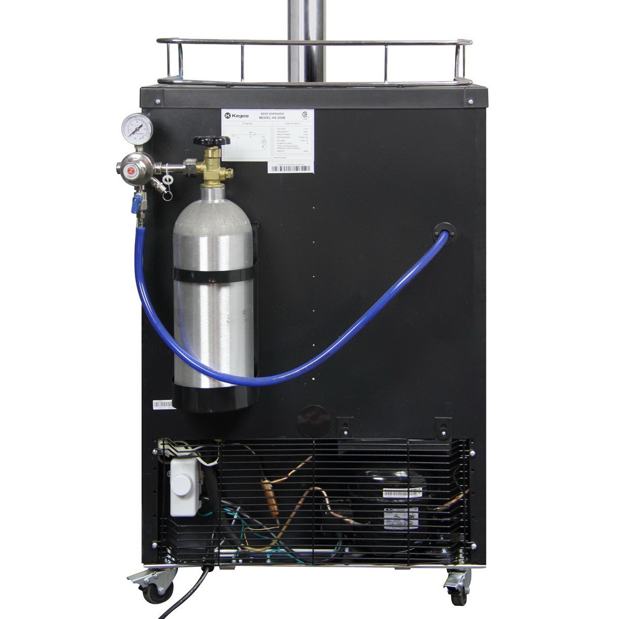 Kegco Digital Kombucha Keg Cooler - Black Cabinet with Black Stainless Steel Door