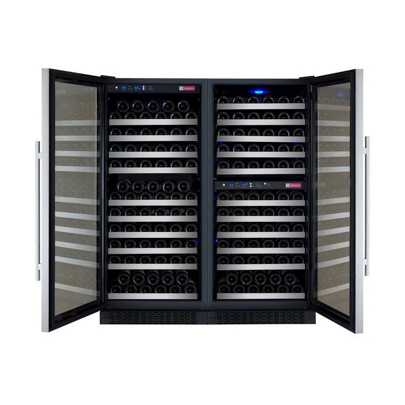 Allavino 249 Bottle Three Zone Stainless Steel Side-by-Side Wine Refrigerator