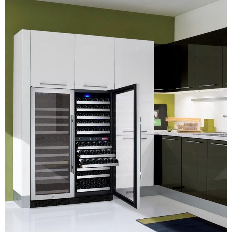 Allavino 249 Bottle Three Zone Stainless Steel Side-by-Side Wine Refrigerator
