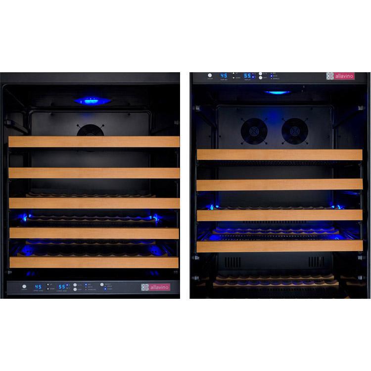 Allavino 349 Bottle Three Zone Black Side-by-Side Wine Refrigerator