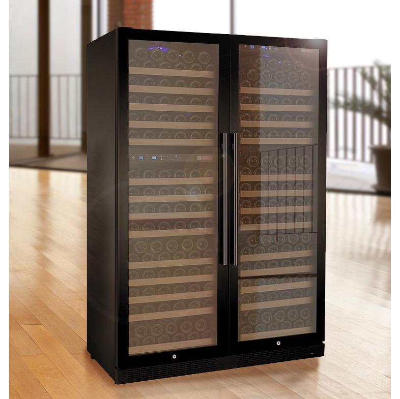Allavino 349 Bottle Three Zone Black Side-by-Side Wine Refrigerator
