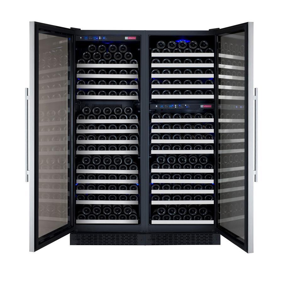 Allavino 349 Bottle Three Zone Stainless Steel Side-by-Side Wine Refrigerator