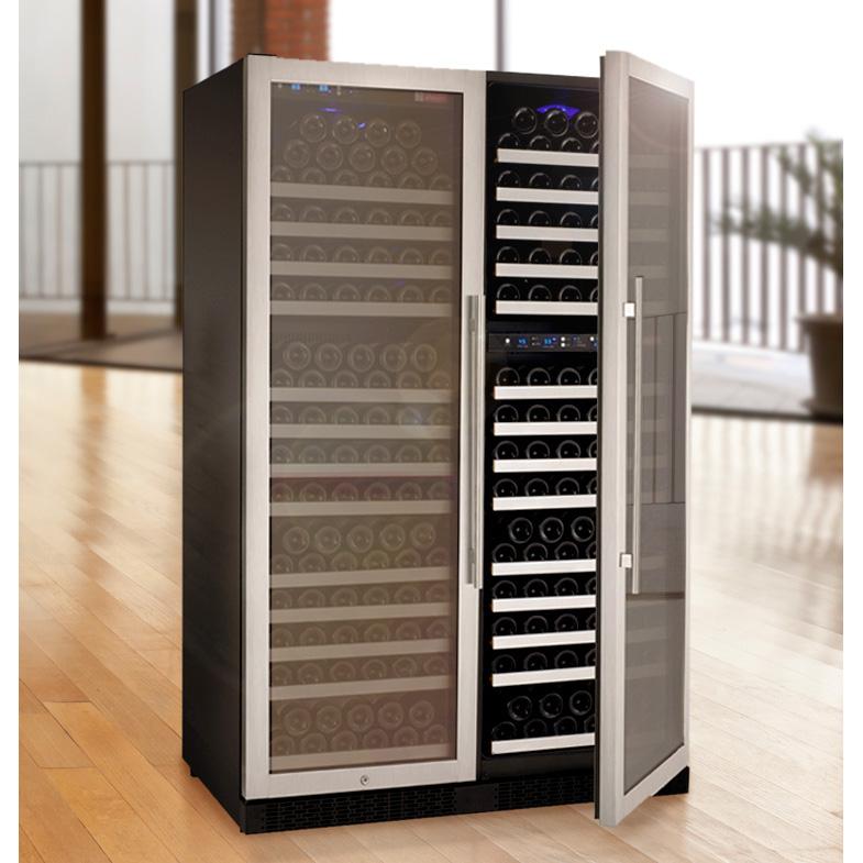 Allavino 349 Bottle Three Zone Stainless Steel Side-by-Side Wine Refrigerator