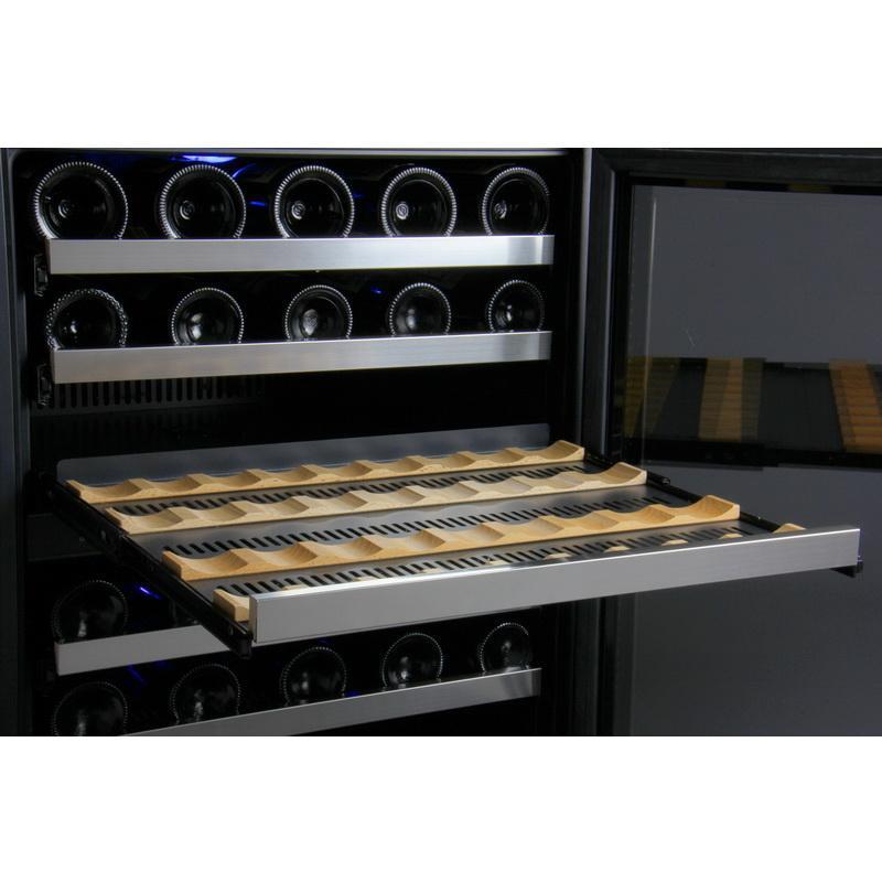 Allavino 112 Bottle Three Zone Stainless Steel Side-by-Side Wine Refrigerator