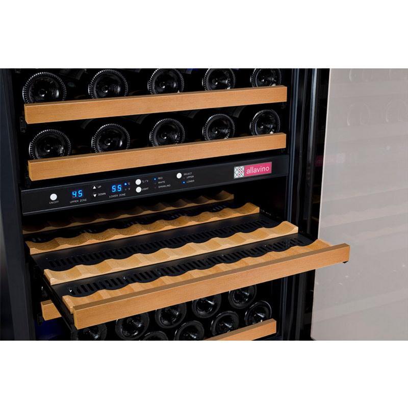 Allavino 112 Bottle Three Zone Black Side-by-Side Wine Refrigerator
