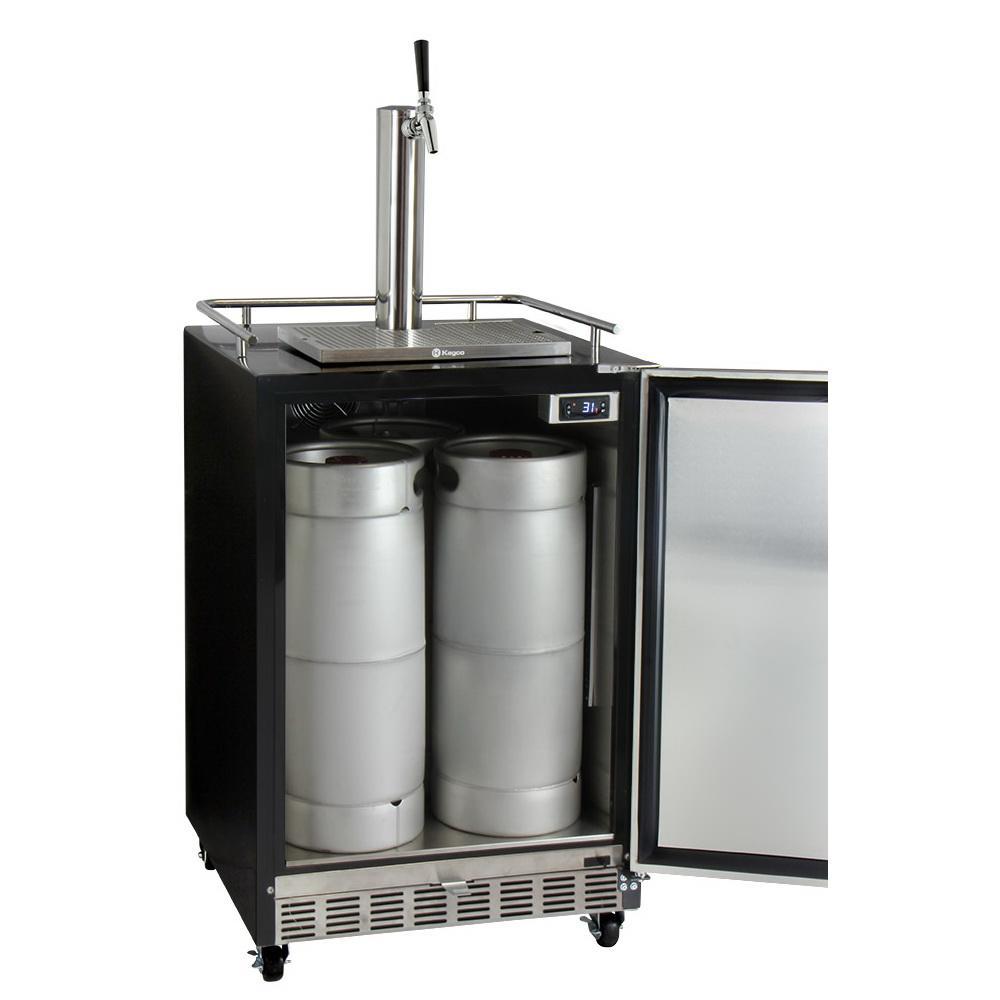 Kegco Full Size Digital Commercial Undercounter Kegerator with X-CLUSIVE Premium Direct Draw Kit - Left Hinge