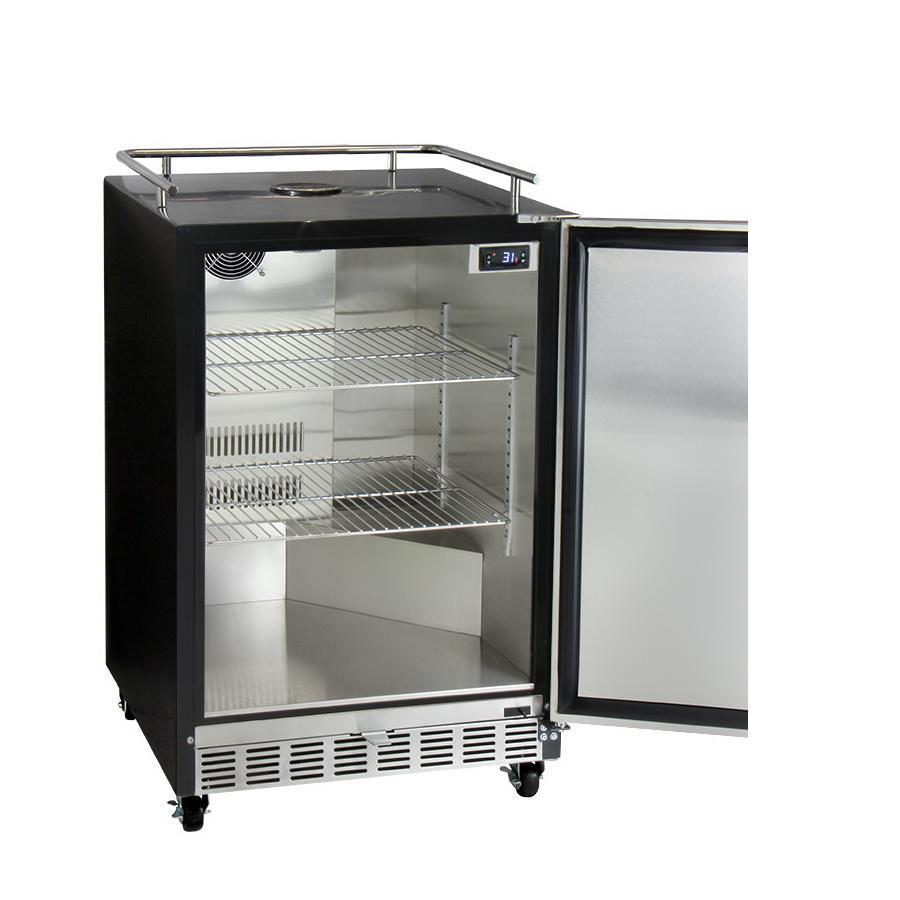 Kegco Full Size Digital Commercial Undercounter Kegerator with X-CLUSIVE Premium Direct Draw Kit - Left Hinge