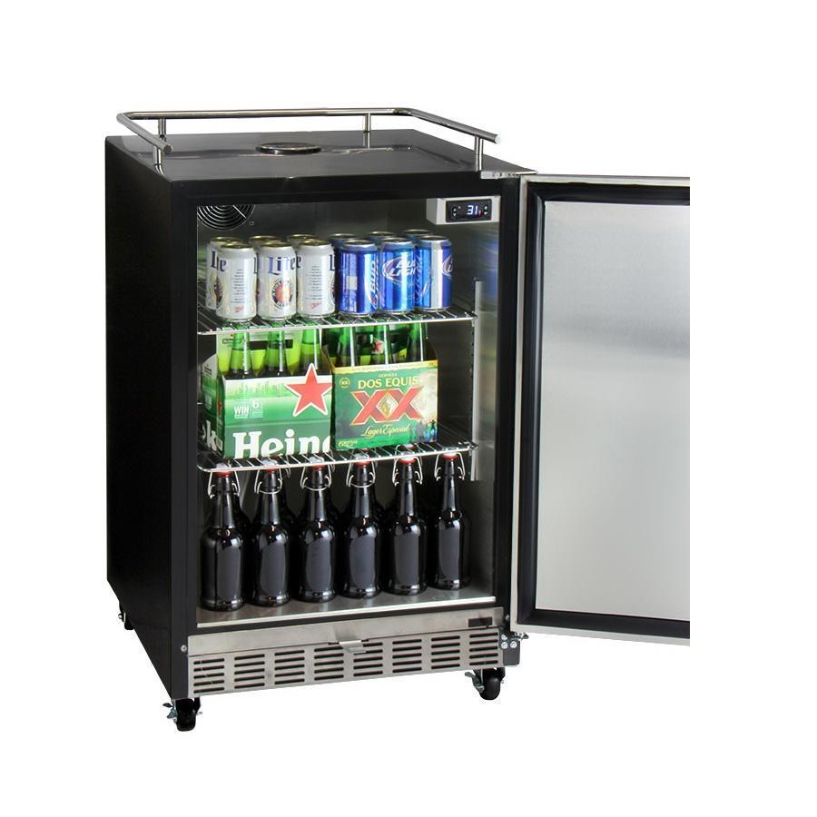 Kegco Full Size Digital Commercial Undercounter Kegerator with X-CLUSIVE Premium Direct Draw Kit - Left Hinge