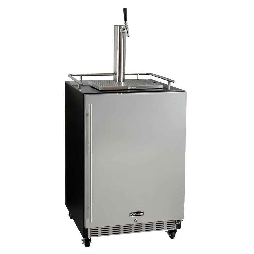 Kegco Full Size Digital Commercial Undercounter Kegerator with X-CLUSIVE Premium Direct Draw Kit - Right Hinge
