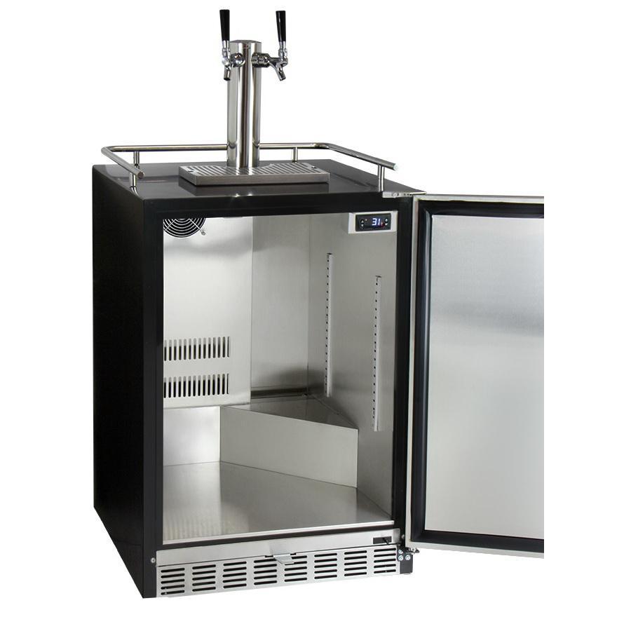 Kegco Dual Faucet Full Size Digital Undercounter Javarator - Black Right Hinge