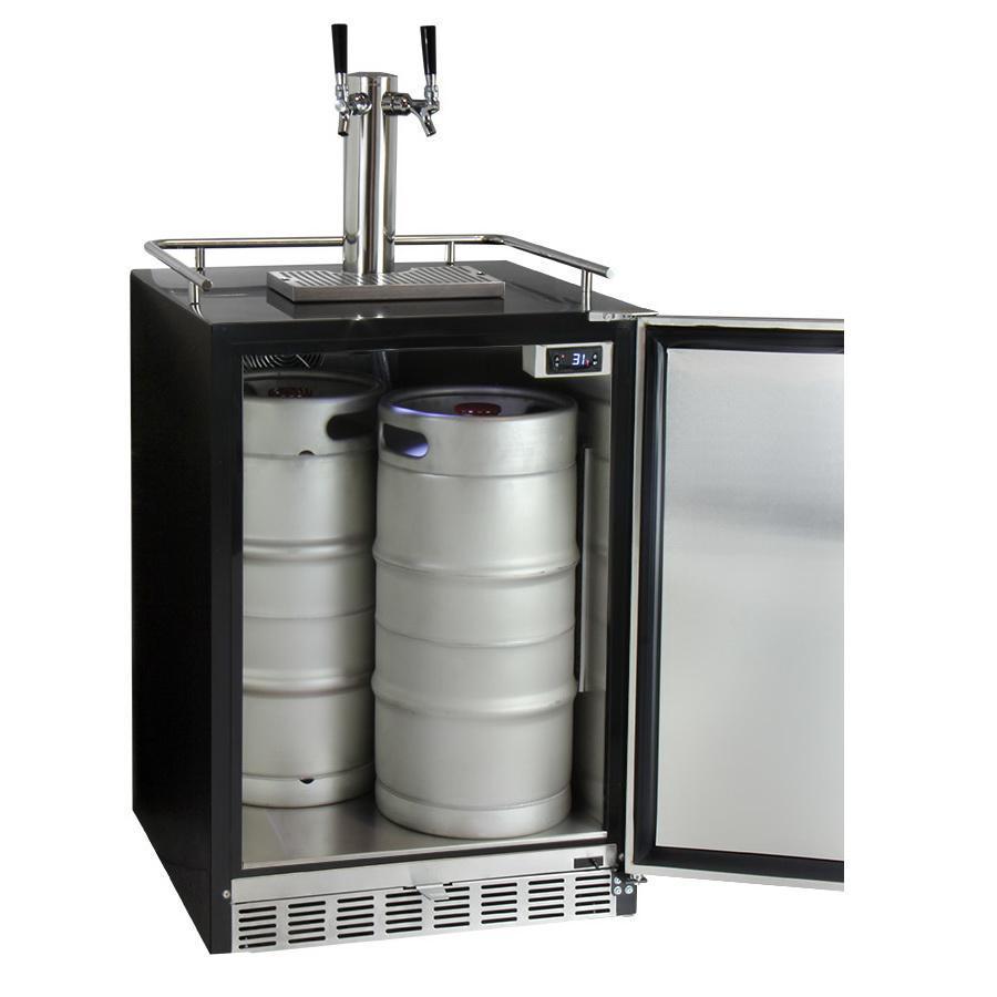Kegco Dual Faucet Full Size Digital Undercounter Javarator - Black Right Hinge