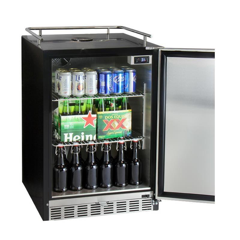 Kegco Dual Faucet Full Size Digital Undercounter Javarator - Black Right Hinge