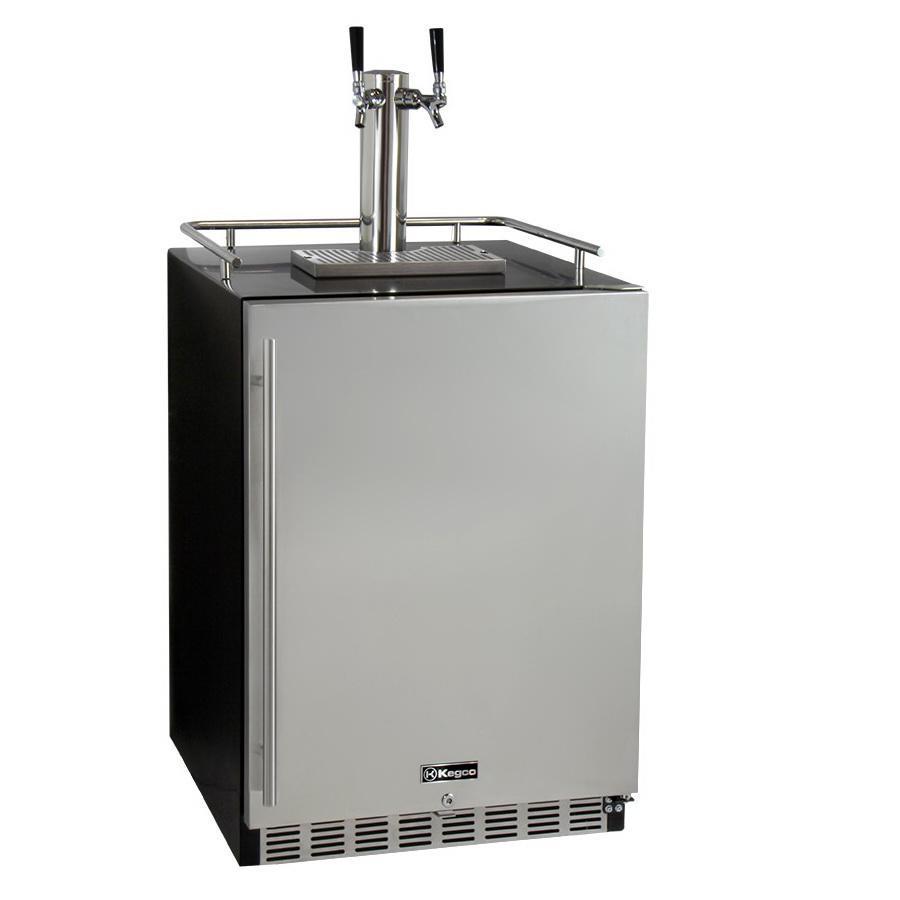 Kegco Dual Faucet Full Size Digital Undercounter Javarator - Black Right Hinge