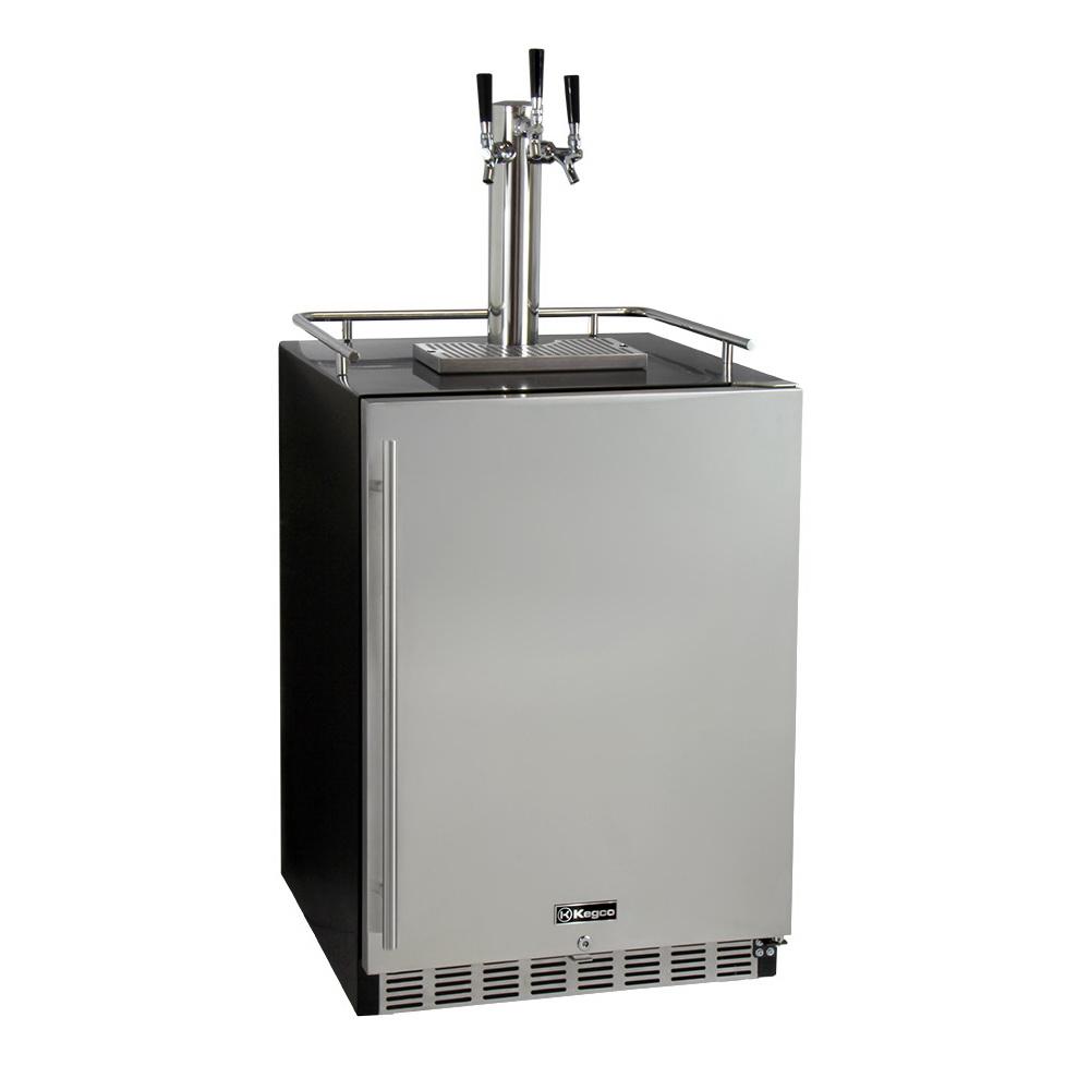 Kegco Triple Faucet Full Size Digital Cold Brew Coffee Undercounter Javarator - Black Right Hinge