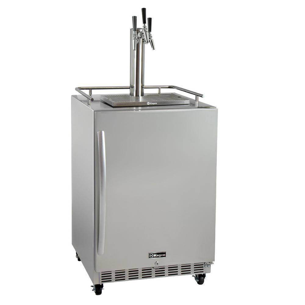 Kegco Three Faucet Digital Commercial Outdoor Kegerator
