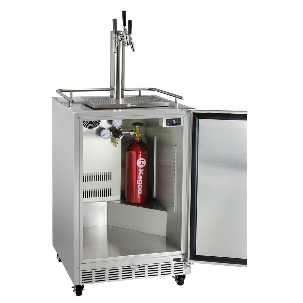 Kegco Three Faucet Digital Commercial Outdoor Kegerator
