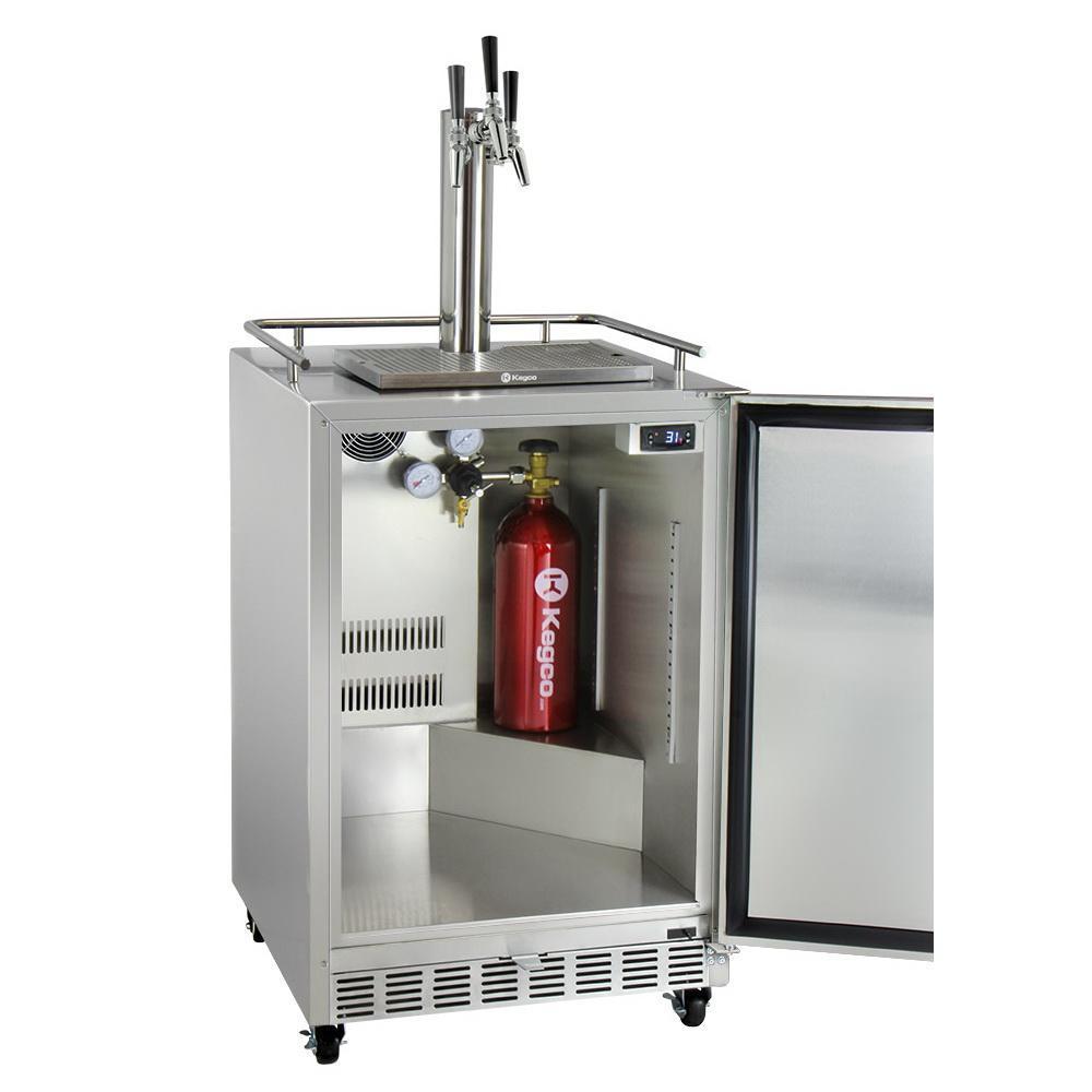 Kegco Three Faucet Digital Commercial Outdoor Kegerator