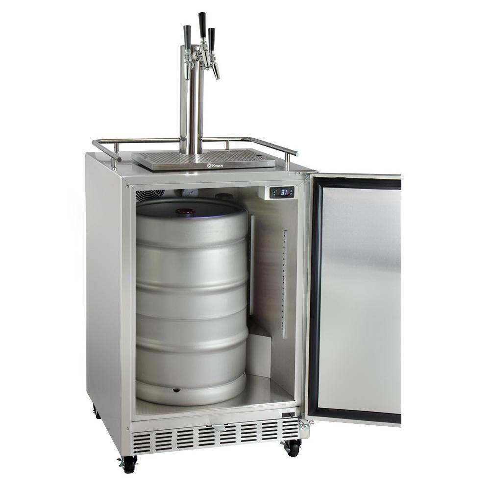 Kegco Three Faucet Digital Commercial Outdoor Kegerator
