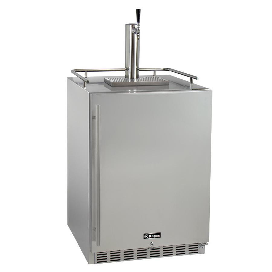 Kegco Full Size Digital Outdoor Undercounter Kegerator with X-CLUSIVE Premium Direct Draw Kit - Right Hinge
