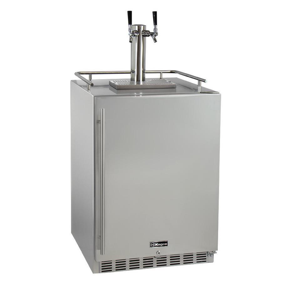 Kegco Dual Tap Faucet Full Size Digital Outdoor Undercounter Cold Brew Coffee Javarator - Stainless Steel with Right Hinge